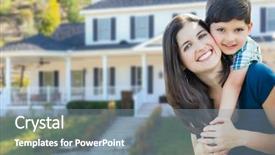  Presentation with custom - Beautiful slide deck featuring son in front yard backdrop and a mint green colored foreground