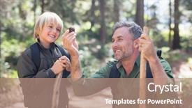  Presentation with pine cone - Slide deck having son looking at pine background and a coral colored foreground