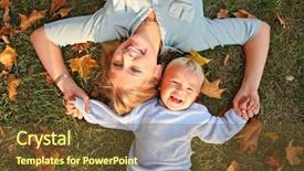  Presentation with autumn blue - Audience pleasing presentation theme consisting of  backdrop and a  colored foreground