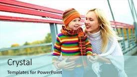  Presentation with bridge - PPT theme enhanced with son outdoor on the bridge background and a cool aqua colored foreground