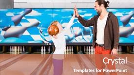  Presentation with bowling - Amazing presentation design having son playing in bowling backdrop and a coral colored foreground