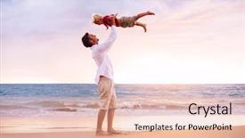  Presentation with kids playing - Cool new presentation theme with son playing on the beach backdrop and a lemonade colored foreground