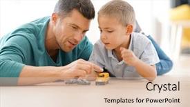  Presentation with toy - Beautiful slides featuring son playing with car backdrop and a lemonade colored foreground