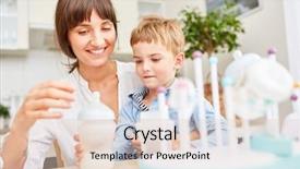  Presentation with drying food - Audience pleasing PPT layouts consisting of son prepare baby food backdrop and a lemonade colored foreground