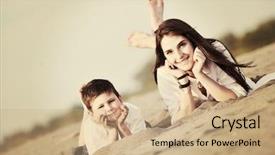  Presentation with sand play - Colorful presentation theme enhanced with son relaxing and play ind backdrop and a  colored foreground