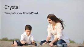  Presentation with sand play - Amazing slides having son relaxing and play ind backdrop and a  colored foreground