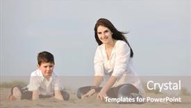  Presentation with sand play - Slides with son relaxing and play ind background and a  colored foreground
