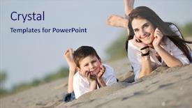  Presentation with sand play - Theme featuring son relaxing and play ind background and a  colored foreground