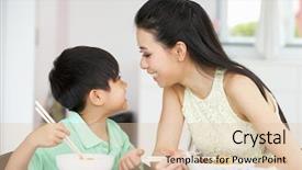 Presentation with chinese - Presentation theme enhanced with son sitting at home eat background and a lemonade colored foreground