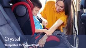  Presentation with mom baby - Presentation design featuring son sitting in baby seat background and a ocean colored foreground