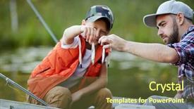  Presentation with father and son - Slide deck enhanced with son sitting in the boat background and a tawny brown colored foreground