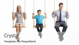  Presentation with family - Cool new presentation design with family of a mother father backdrop and a white colored foreground