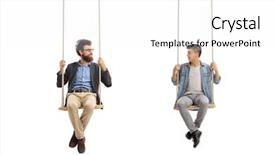  Presentation with father son and looking - PPT theme featuring father and son sitting background and a white colored foreground