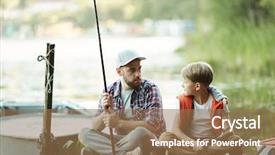  Presentation with prodigal son - Amazing PPT theme having powtoon - young man with rod backdrop and a coral colored foreground