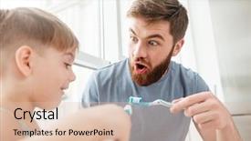  Presentation with teeth - Theme having son smiling while brushing teeth background and a lemonade colored foreground