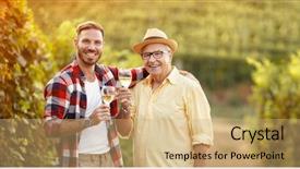  Presentation with wine tasting - Theme having son tasting white wine background and a coral colored foreground