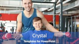  Presentation with kids gym - Beautiful presentation featuring son training in gym backdrop and a ocean colored foreground