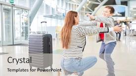  Presentation with airport terminal - Presentation theme consisting of son welcomes his mother background and a lemonade colored foreground