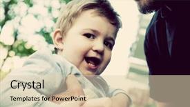  Presentation with catholic father son hoyly spirit - Presentation design having son with father happy moments background and a lemonade colored foreground