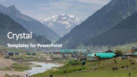  Presentation with village india - Presentation theme consisting of sonamarg village jammu and kashmir background and a ocean colored foreground