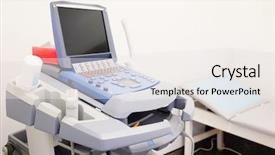 Presentation with medical ultrasound - Colorful theme enhanced with sonar - medical ultrasound diagnostic machine backdrop and a sky blue colored foreground