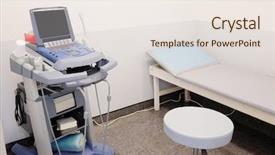  Presentation with ultrasound machine - PPT layouts with sonar - medical ultrasound diagnostic machine background and a sky blue colored foreground