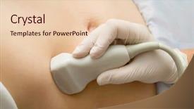  Presentation with stomach - Presentation having sonar - scanning of a stomach background and a lemonade colored foreground