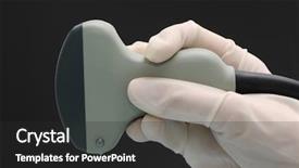  Presentation with diagnostics - Audience pleasing theme consisting of sonar - ultrasound medical device for diagnostics backdrop and a dark gray colored foreground