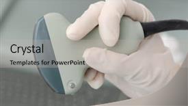  Presentation with diagnostics - Colorful presentation design enhanced with sonar - ultrasound medical device for diagnostics backdrop and a soft green colored foreground