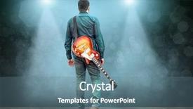  Presentation with music instrument - Audience pleasing PPT layouts consisting of song entertainment and music instrument backdrop and a ocean colored foreground