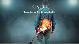  Presentation with music instrument - Beautiful slides featuring song entertainment and music instrument backdrop and a ocean colored foreground