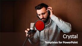  Presentation with recording studio - Beautiful theme featuring song in music studio backdrop and a wine colored foreground