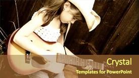  Presentation with guitar - Audience pleasing presentation consisting of song lyrics - cute girl playing her guitar backdrop and a  colored foreground