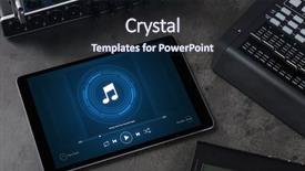  Presentation with electronic music - Audience pleasing slide deck consisting of song on tablet with electronic backdrop and a wine colored foreground