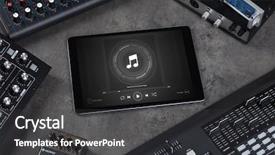  Presentation with electronic music - Beautiful theme featuring song on tablet with electronic backdrop and a dark gray colored foreground
