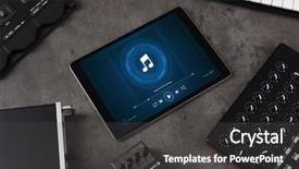  Presentation with electronic music - Presentation theme enhanced with song on tablet with electronic background and a dark gray colored foreground