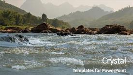  Presentation with top view of amazon river - Amazing PPT layouts having song river at vang vieng laos backdrop and a gray colored foreground