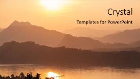  Presentation with top view of amazon river - Slide deck with song river at vang vieng laos background and a blonde colored foreground