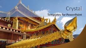  Presentation with china - PPT theme enhanced with songzanlin-temple-in-shangrila-yunnan background and a light blue colored foreground