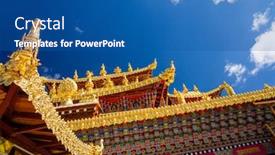  Presentation with china - Slide set with songzanlin-temple-in-shangrila-yunnan background and a ocean colored foreground