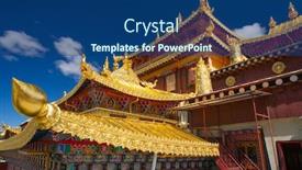  Presentation with china - Colorful presentation theme enhanced with songzanlin-temple-in-shangrila-yunnan backdrop and a ocean colored foreground