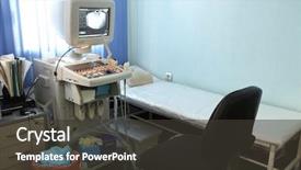  Presentation with ultra - Amazing slide deck having ultra sonography - image of an empty doctor's backdrop and a dark gray colored foreground