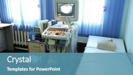  Presentation with consulting - Beautiful PPT layouts featuring ultra sonography - image of an empty doctor's backdrop and a teal colored foreground