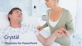  Presentation with mother and sons - Amazing slide set having sons hand in hospital room backdrop and a sky blue colored foreground