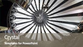  Presentation with corporation - Slides with sony building at potsdamer platz background and a gray colored foreground