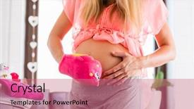  Presentation with baby - Amazing PPT theme having soon-to-be mum washing backdrop and a  colored foreground