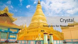  Presentation with shwedagon pagoda - Presentation theme having soon u ponya shin pagoda background and a yellow colored foreground