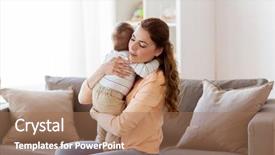  Presentation with child support family law - Slide set consisting of soothing - family child and motherhood concept background and a coral colored foreground