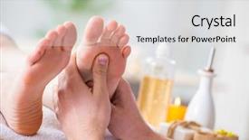  Presentation with medical spa - Beautiful PPT theme featuring soothing - foot massage in medical spa backdrop and a light gray colored foreground
