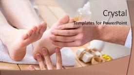 Presentation with medical spa - Slide set consisting of soothing - foot massage in medical spa background and a lemonade colored foreground